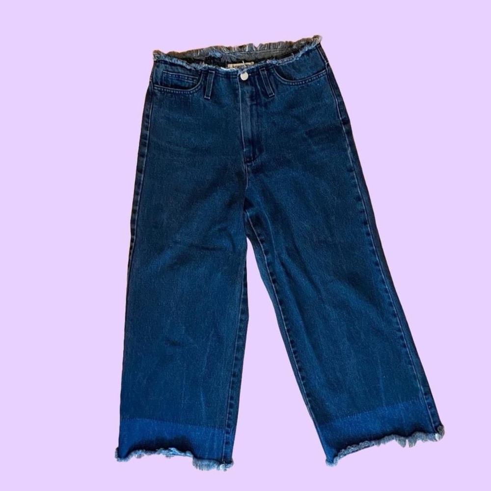ACHRO wide leg high waisted frayed hem jeans 🔥